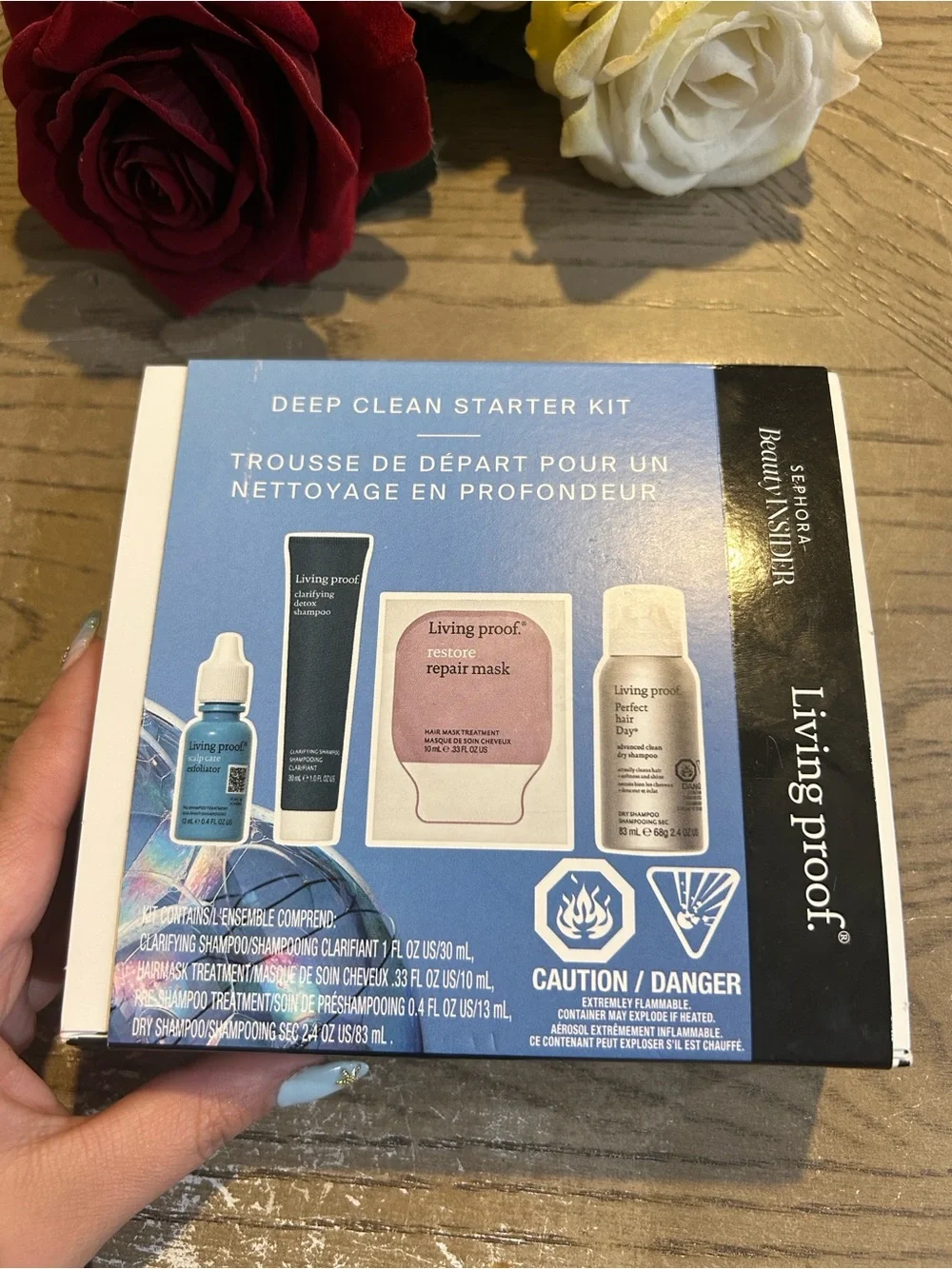 Living Proof Deep Clean Starter Kit - Light Blue and White Packaging
